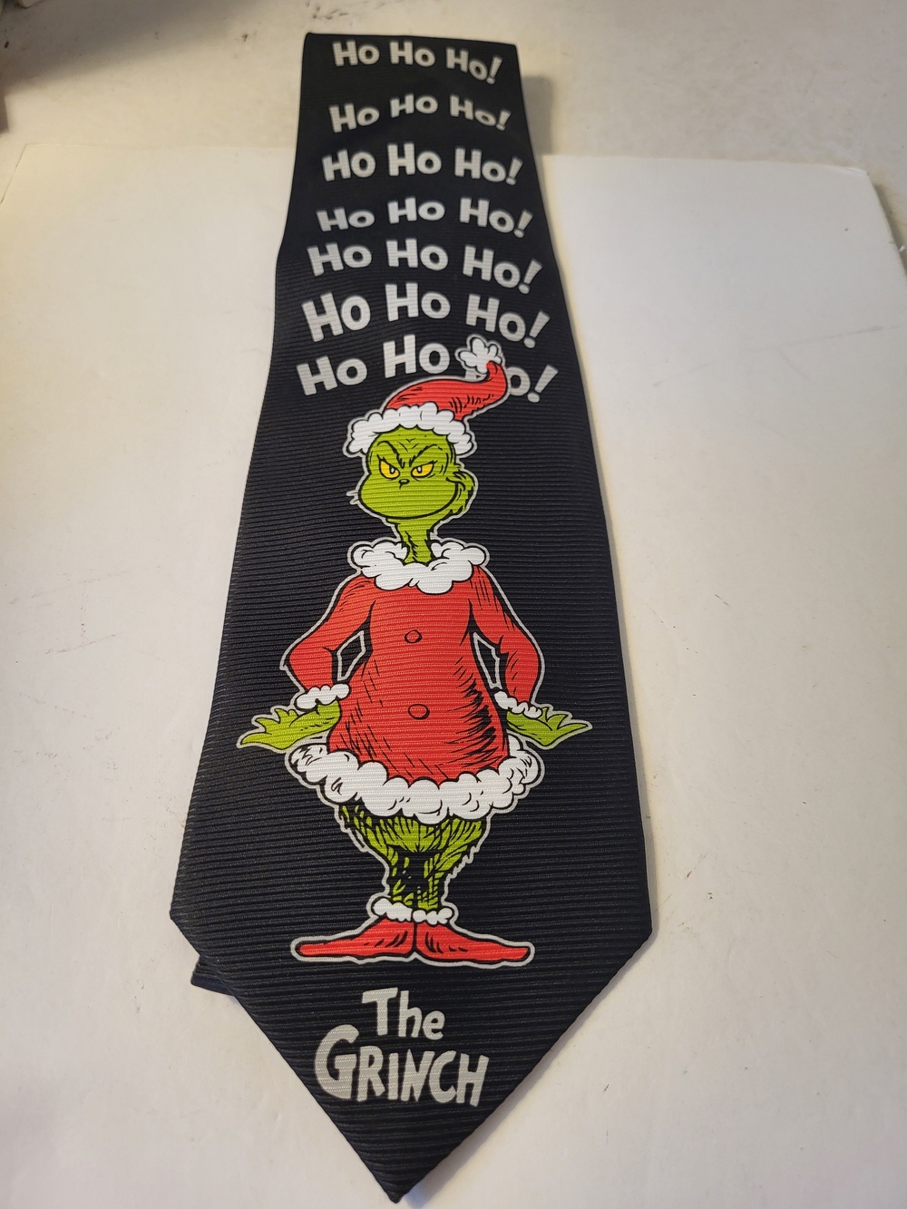 Dr. Seuss The Grinch Black Novelty Tie - Holiday Party Accessory